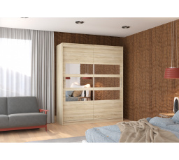 Posuvná skříň se zrcadlem TOLEDO 180 Sonoma+Sonoma