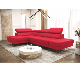 Rohová sedací souprava EMPORIO MINI 180x300 přírodní kůže malinová - rychlé dodání