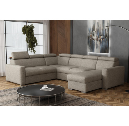 Sedací souprava Petrit U pravá Aragon hnědošedá Sedací souprava Petrit U pravá Aragon hnědošedá