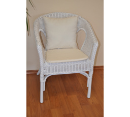 Polstr na křeslo Fabion přírodní bílý s polštářkem 
