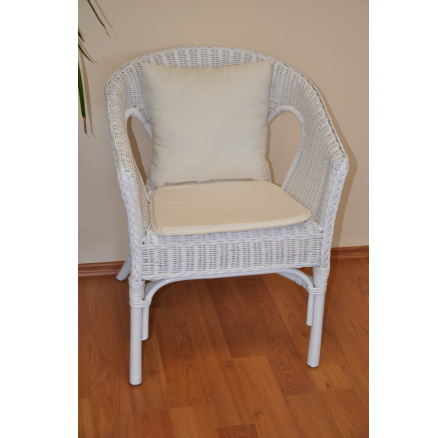 Polstr na křeslo Fabion přírodní bílý s polštářkem Polstr na křeslo Fabion přírodní bílý s polštářkem