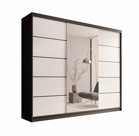 Posuvná skříň Etna 250 Černá+Bílá