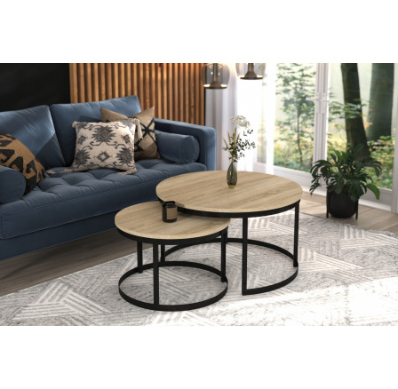 Konferenční stolek 2v1 OKIN Černý+Sonoma