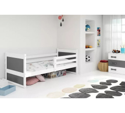 Dětská postel RICO 90x190 cm, bez matrace, Bílá/Grafit