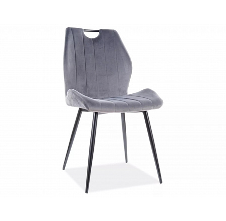 Jídelní židle ARCO VELVET, šedý Bluvel 14/černý mat Jídelní židle ARCO VELVET, šedý Bluvel 14/černý mat