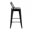 Barová židle Paris Back short 66cm černá insp. Tolix