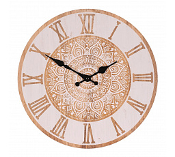 Hodiny nástěnné - pr. 34 cm, MDF, motiv mandaly