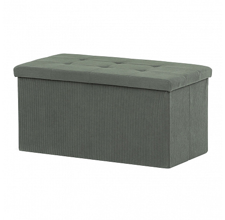 Taburet s úložným prostorem, zelená, manšestrová látka, TAB-472 GRN6