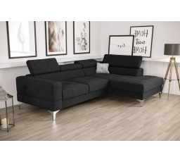 Rohová sedací souprava TOSCANIA MINI s funkcí spaní 170x250 cm - černá , pravá