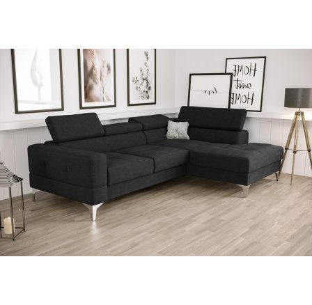 Rohová sedací souprava TOSCANIA MINI s funkcí spaní 170x250 cm - černá , pravá