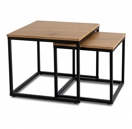 Sada stolků CARMI Dub Zlatý/Černý Sada stolků CARMI Dub Zlatý/Černý