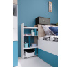 Regál PLANET- PL5, bílý lux+dub+modrá