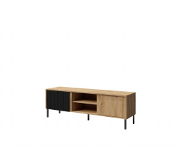 Tv komoda Michel R6, dub/černé lamely
