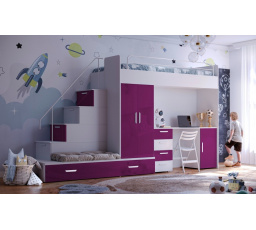 Postel PARADISE 5, Bílá Fialová Lesk