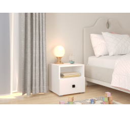 Noční stolek se zásuvkou EMI White Handle 4
