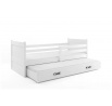 Dětská postel RICO s přistýlkou 90x200 cm, s matracemi, Bílá/Bílá