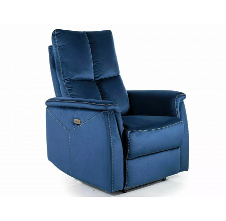 Polohovatelné křeslo NEPTUN VELVET, Modrý Bluvel 86 Polohovatelné křeslo NEPTUN VELVET, Modrý Bluvel 86