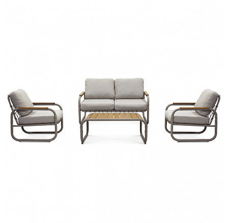 Zahradní sestava, kov, béžová, AZS-L1913 CRM