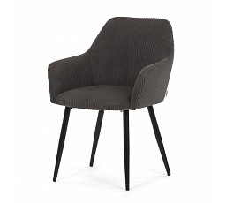 Jídelní židle, šedá, manšestrová látka, DCH-V4009 GREY6