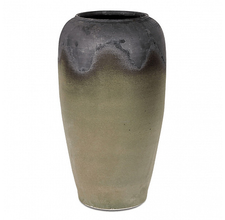 Váza keramická - 65 cm, zaoblená, zeleno-šedá