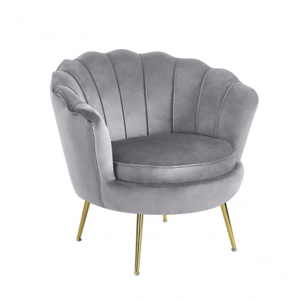 Křeslo velvet šedé /nohy stříbrné/ LC-032-1