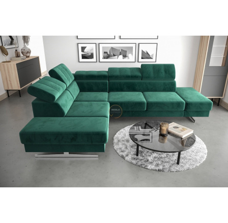 Rohová sedací souprava EMPORIO 225X300 - zelená , levá
