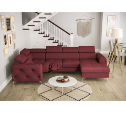 Rohová sedací souprava ORION MAX III , relax s funkcí spaní 165x320x190 cm - červená , levá