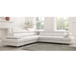 Rohová sedací souprava GALAXY MAX 280×280 - bílá eko kůže, levá