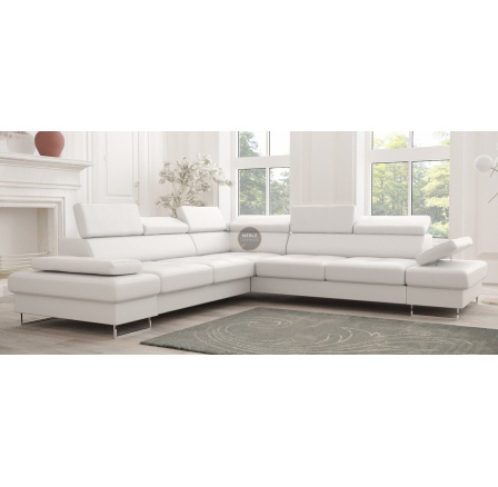 Rohová sedací souprava GALAXY MAX 280×280 - bílá eko kůže, levá
