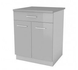Kuchyňská dolní skříňka Femme D60 2D1SZ, šedý lesk