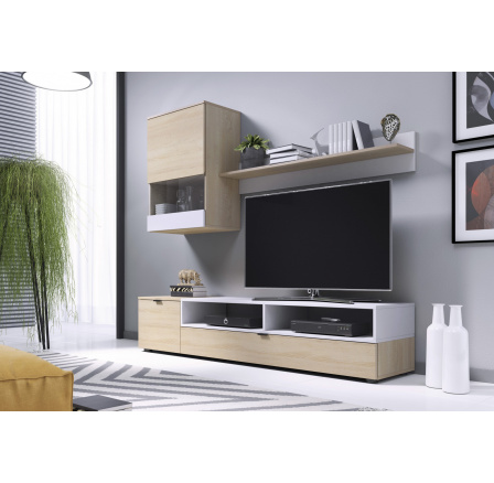 Obývací stěna SNAP, dub sonoma/bílá matná