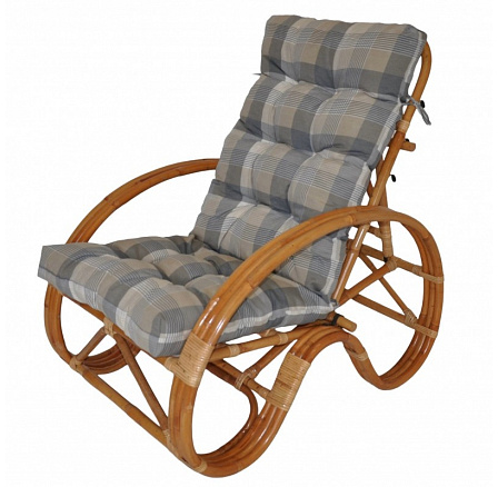 Ratanové křeslo polohovací ratan semambo polstr UNIKO šedá kostka