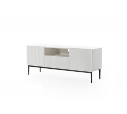 TV komoda Nicole, bílý mat / černé nožky