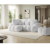 Čalouněný puf Covio, bílý buklé Royal 01 85x52