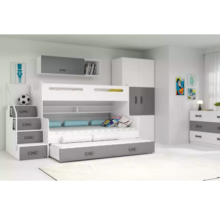 Dětská patrová postel MAX 3 Grafit bez matrace 120 X 200