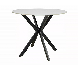 Jídelní stůl TALIA, efekt bílého mramoru/Černá