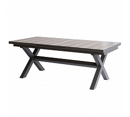 Zahradní stůl rozkládací 200-260x100cm, hliník, slinutá keramika, šedá, AZT-G1920 GREY