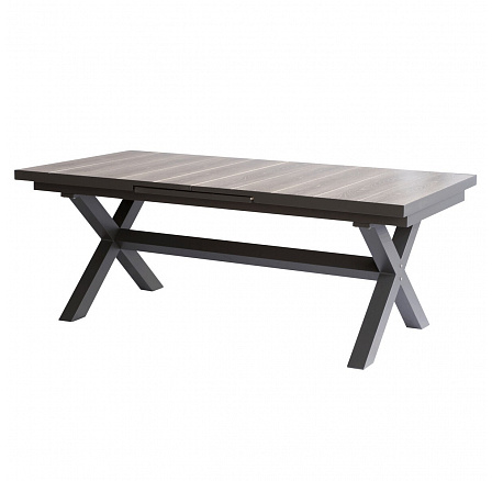 Zahradní stůl rozkládací 200-260x100cm, hliník, slinutá keramika, šedá, AZT-G1920 GREY