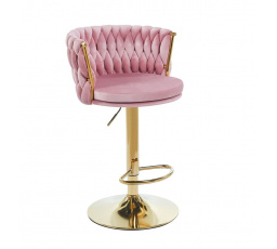 Barová židle H4-FX, růžová / zlatá