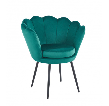 Křeslo velvet zelené /nohy černé/ FR1-FX
