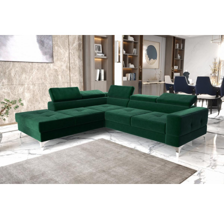 Rohová sedací souprava TOSCANIA II průměr 30x250 - zelená , levá