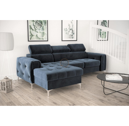 Rohová sedací souprava ORION MINI s funkcí spaní 255x165 cm - modrá, levá