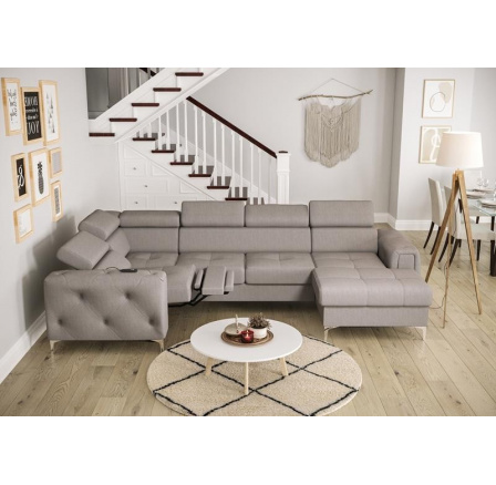 Rohová sedací souprava ORION MAX III , relax s funkcí spaní 165x320x190 cm - šedá , levá