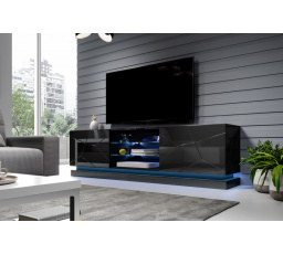 Tv komoda QIU 200 RTV, černá lesklá