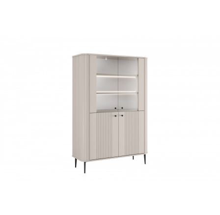 VESPER VITRÍNA 103 4D - kašmír mdf / kašmír / černé nohy