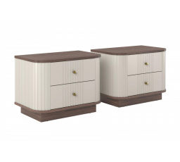 2 x VESPER NOČNÍ STOLEK 56 2SZ - kašmír mdf / ořech / zlaté úchyty / sokl