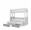 Třílůžková patrová postel ARTEMA 180x80 Bílá+Šedá