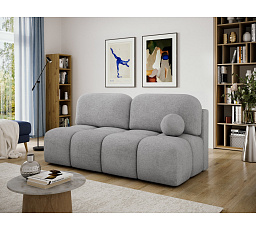 Nuwia sofa with sleeping function and storage box, grey plush upholstery Avexin 04 145x200 1