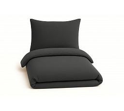 Mušelínové povlečení 140x200, 70x90 cm tmavě šedé