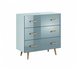 Komoda BRILLO K3S, Bílý mat + Šedý lak